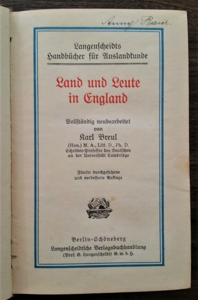 Langenscheidts Handbücher für Auslandskunde - Land und Leute in England neu bearb. von Karl Breul – Bild 3